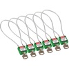 Veiligheidssloten – compact met kabel, Groen, KD - Verschillende sloten, Staal, 216.00 mm, 6 Stuk / Doos